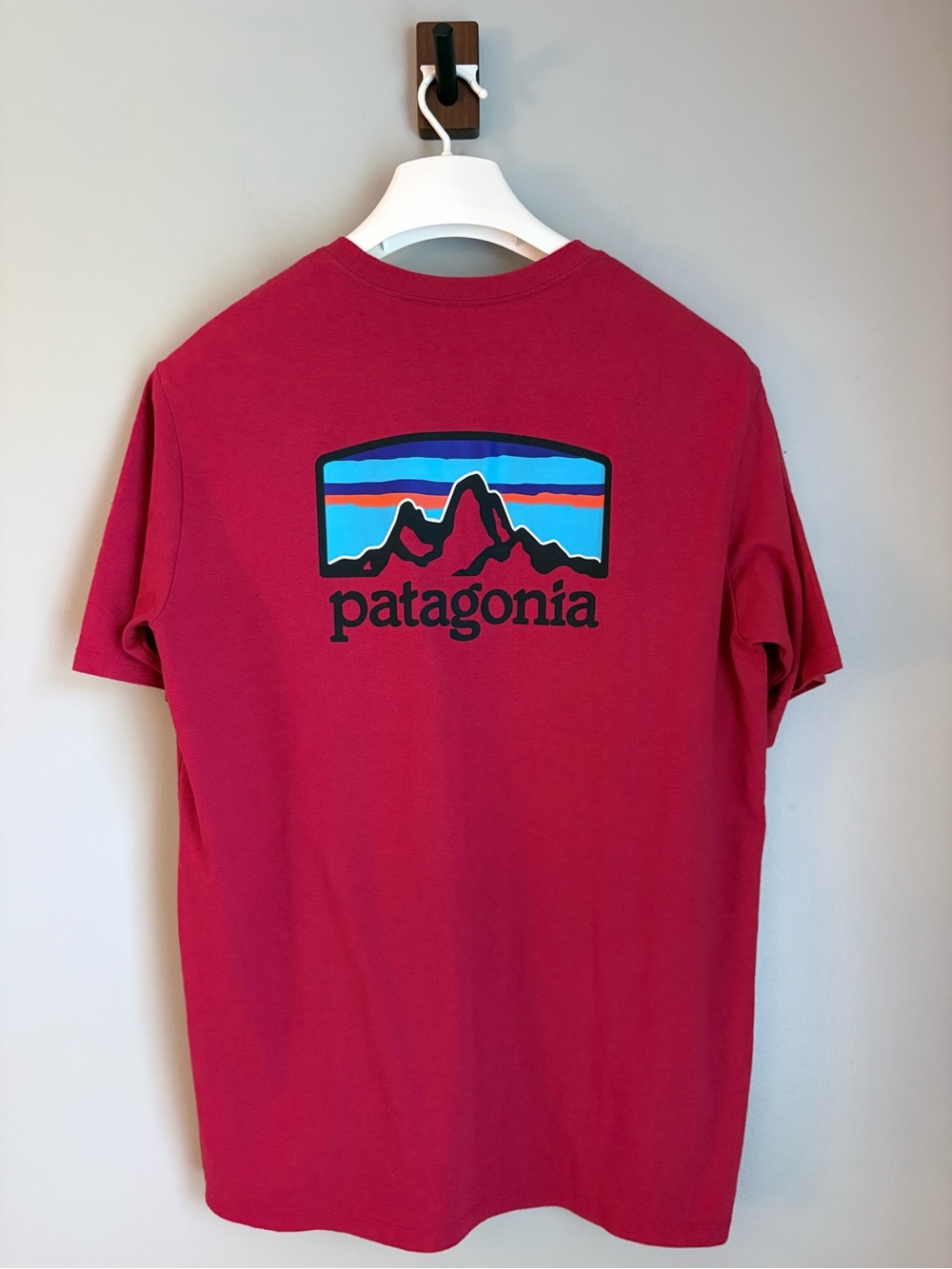 Patagonia Gorpcore P-6 Logo Responsibili-Tee Graphic Shirt Red Medium
